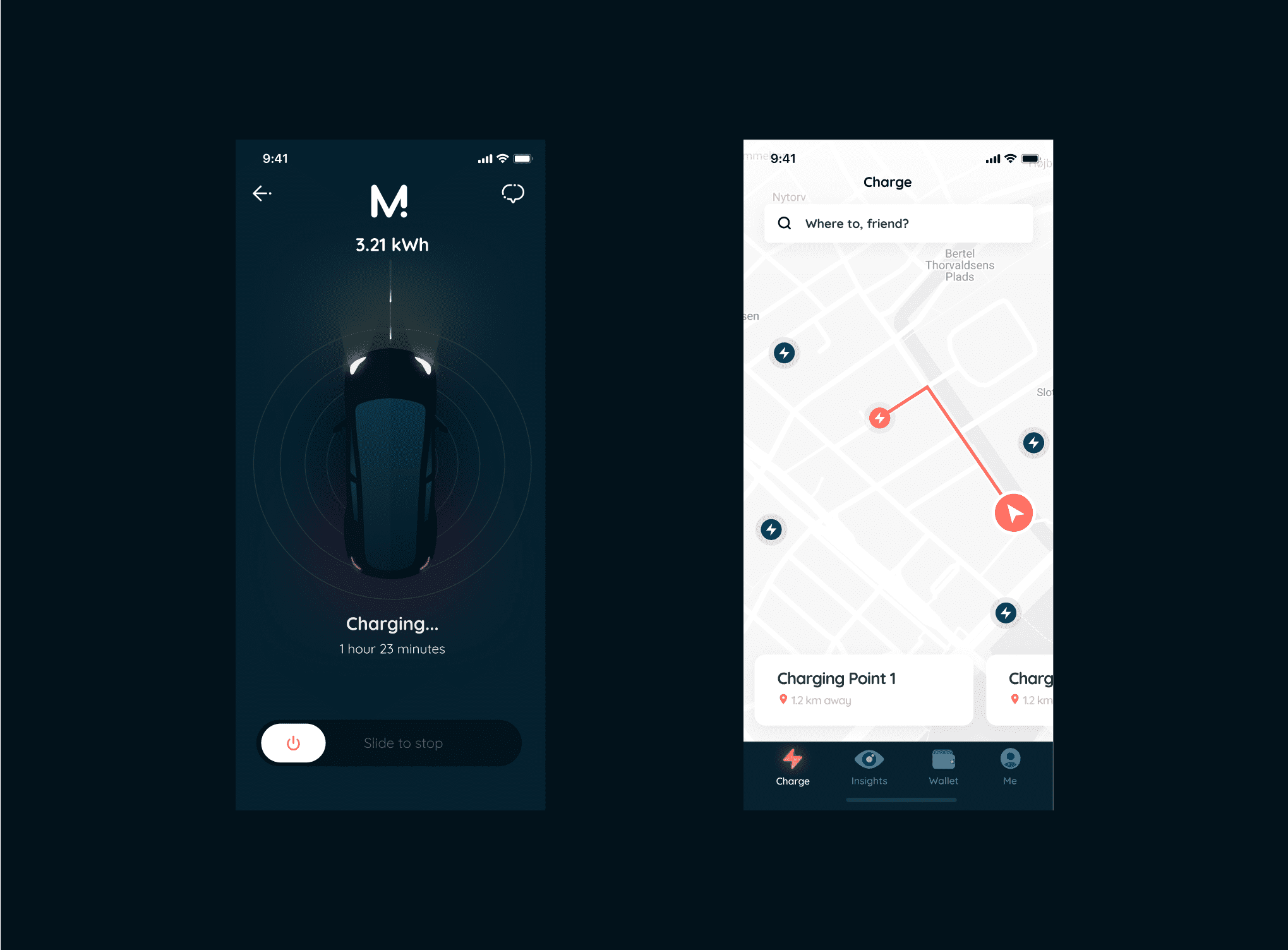 Monta — charging session and map with charge points