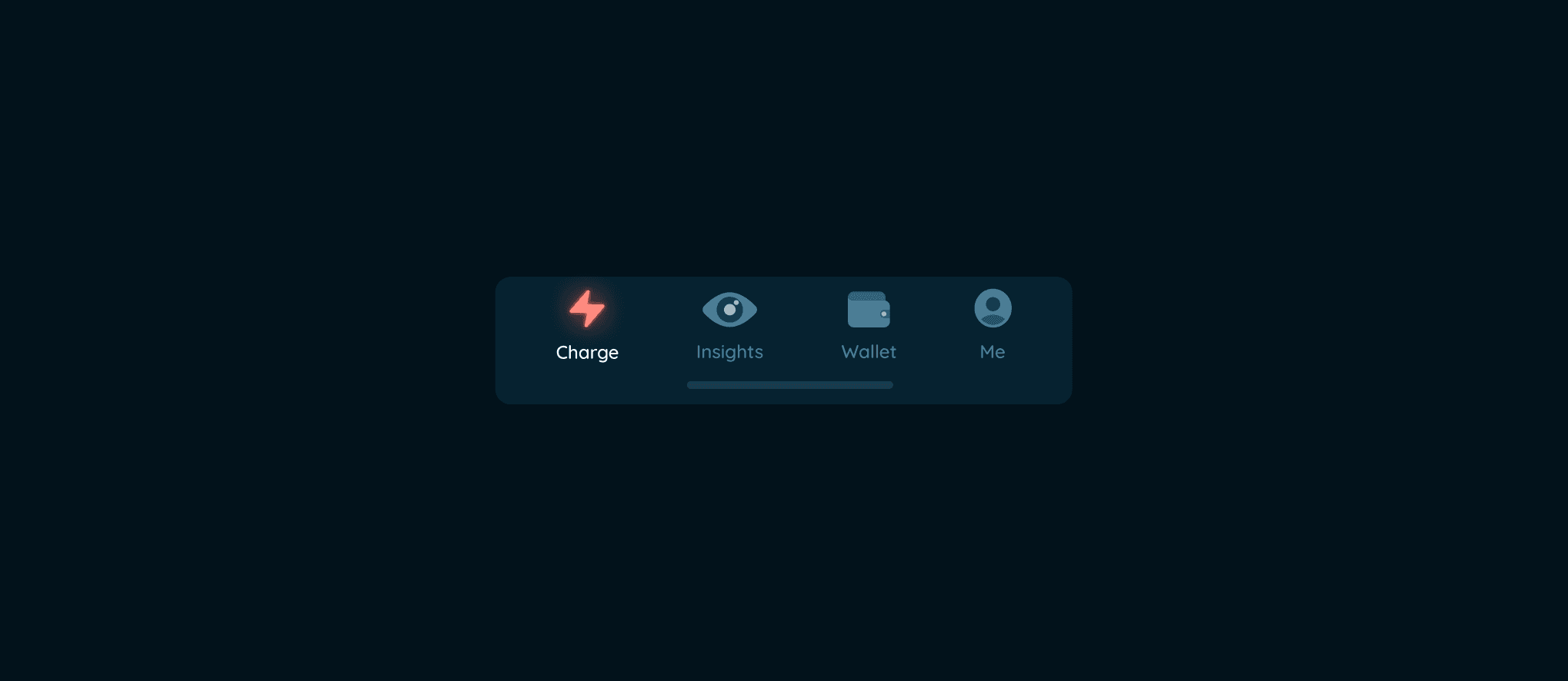 Monta — tab bar, Charge active state